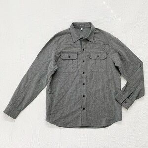 Ibex Men's Button Down Wool Flannel Longsleeve Shirt, Grey